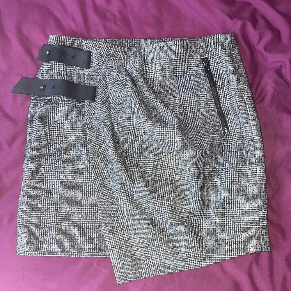 RAG & BONE Ledbury Wrap Mini Skirt Sz 2 GOTH DARK ACADEMIA CLUELESS OFFICE SIREN